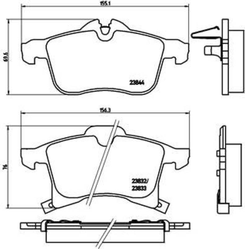 BREMBO Brake Pad Set, disc brake BREMBO XTRA LINE