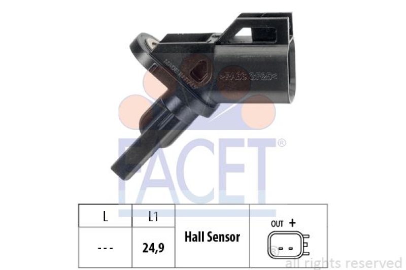 FACET Sensor, Raddrehzahl Made in Italy - OE Equivalent