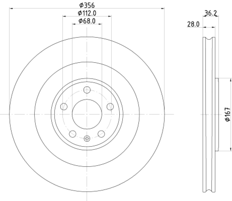 2x HELLA Bremsscheibe PRO High Carbon