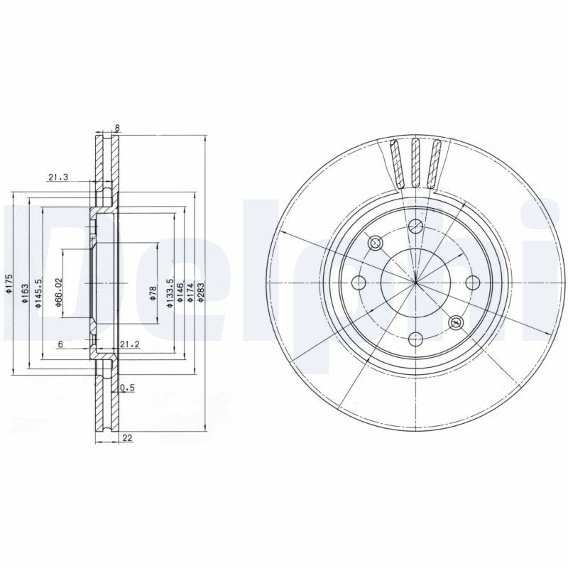 2x DELPHI Bremsscheibe