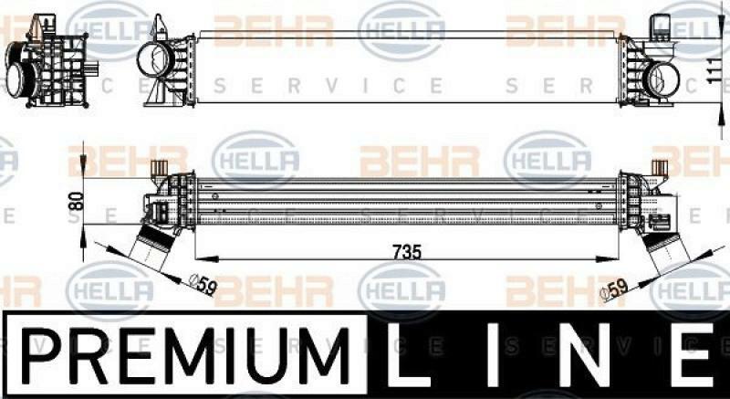HELLA Intercooler, charger BEHR HELLA SERVICE *** PREMIUM LINE ***