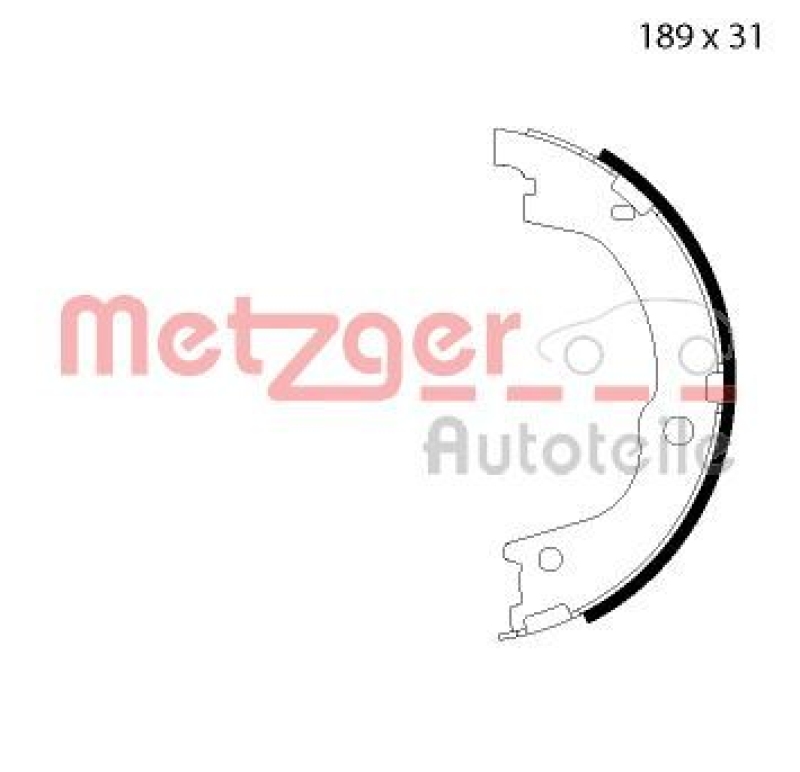 METZGER Brake Shoe Set, parking brake