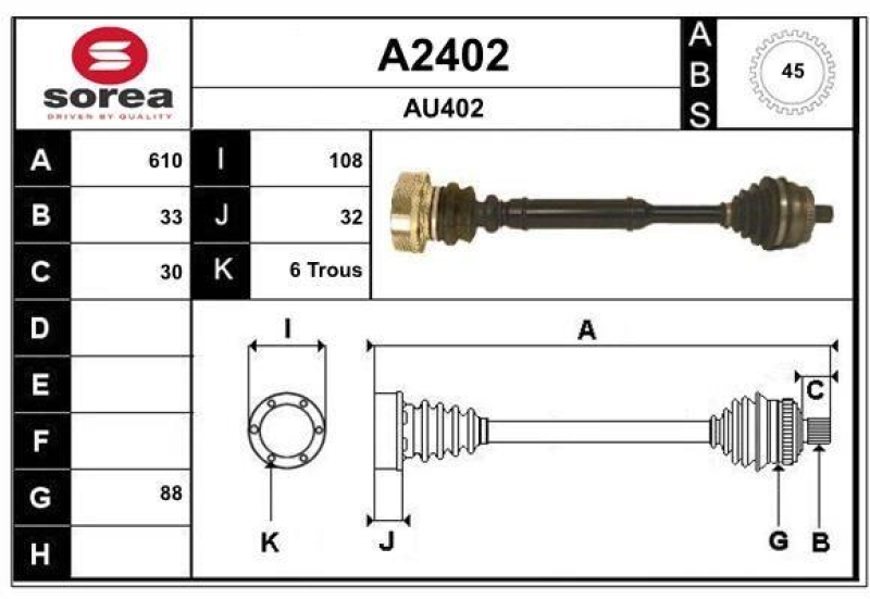 SNRA Drive Shaft
