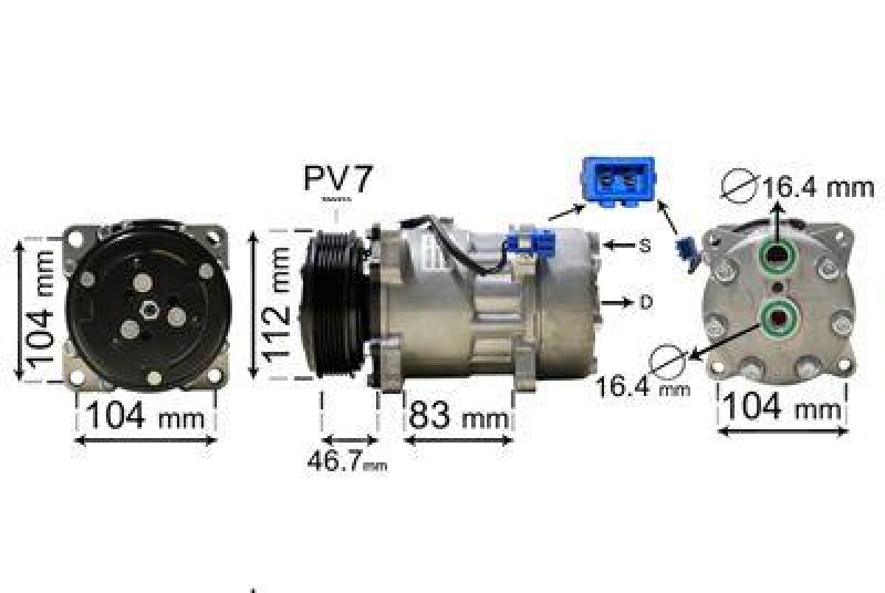 VAN WEZEL Compressor, air conditioning