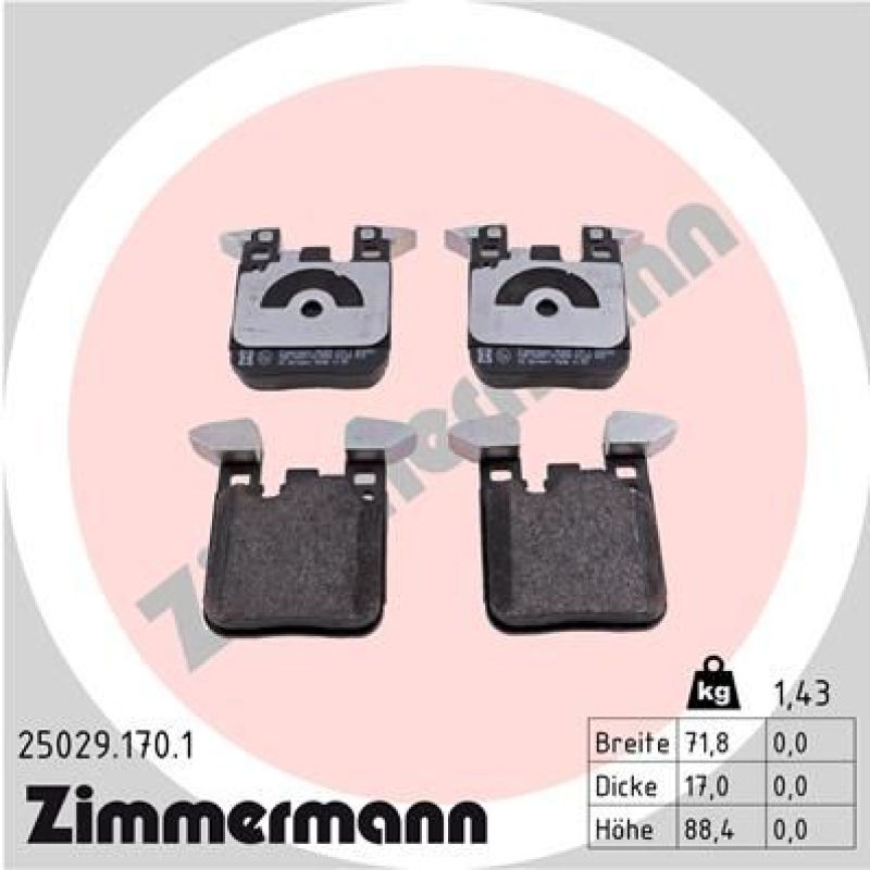 ZIMMERMANN Brake Pad Set, disc brake