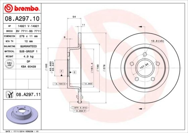 2x BREMBO Brake Disc PRIME LINE