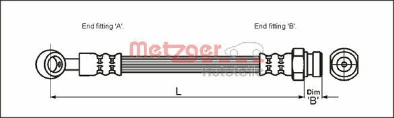 METZGER Bremsschlauch 4110405