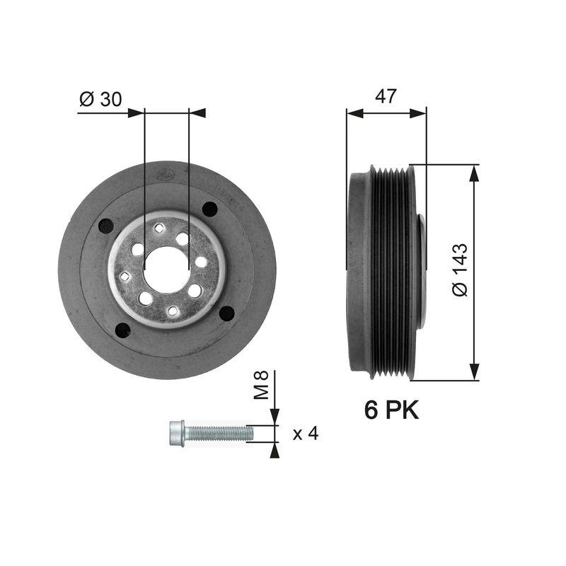 GATES Belt Pulley, crankshaft DriveAlign®
