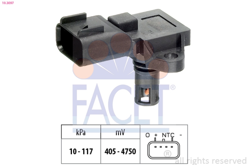 FACET Air Pressure Sensor, height adaptation Made in Italy - OE Equivalent