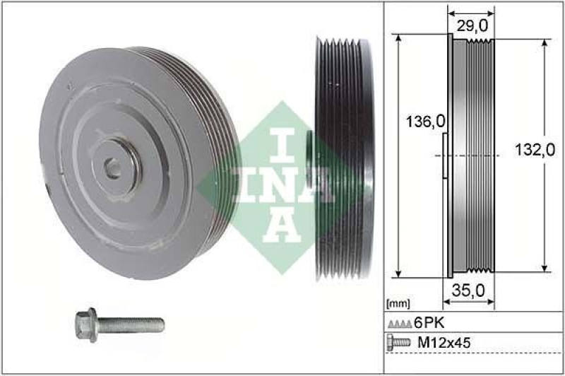 INA Belt Pulley Set, crankshaft