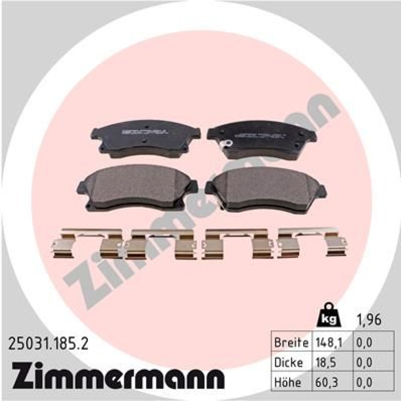 ZIMMERMANN Bremsbelagsatz, Scheibenbremse