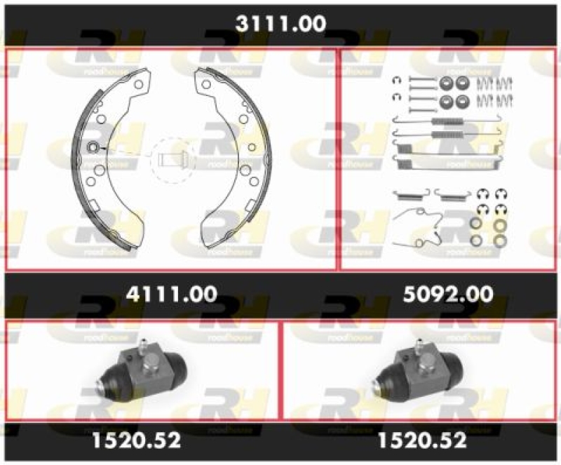 ROADHOUSE Brake Kit, drum brake Precision Kit
