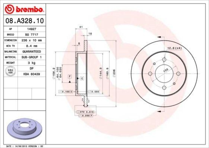 2x BREMBO Bremsscheibe PRIME LINE