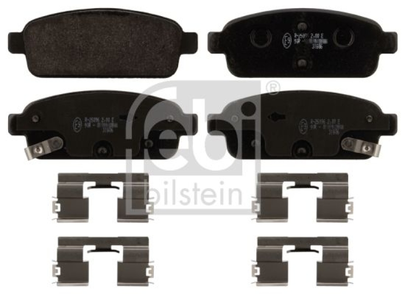 2x FEBI Bremsscheibe Ø292mm + Beläge hinten passend für Opel...