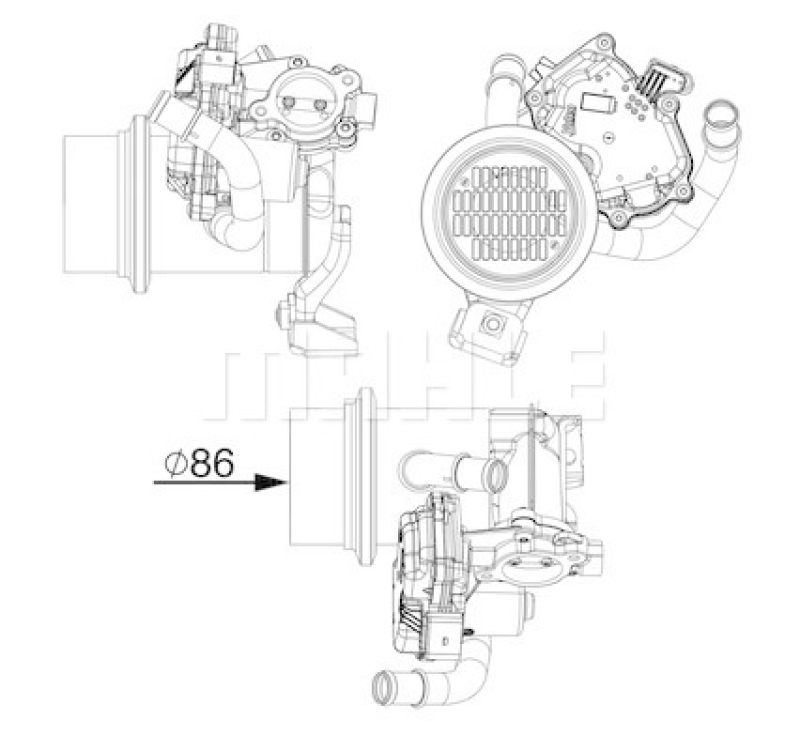 MAHLE Cooler, exhaust gas recirculation BEHR *** PREMIUM LINE ***