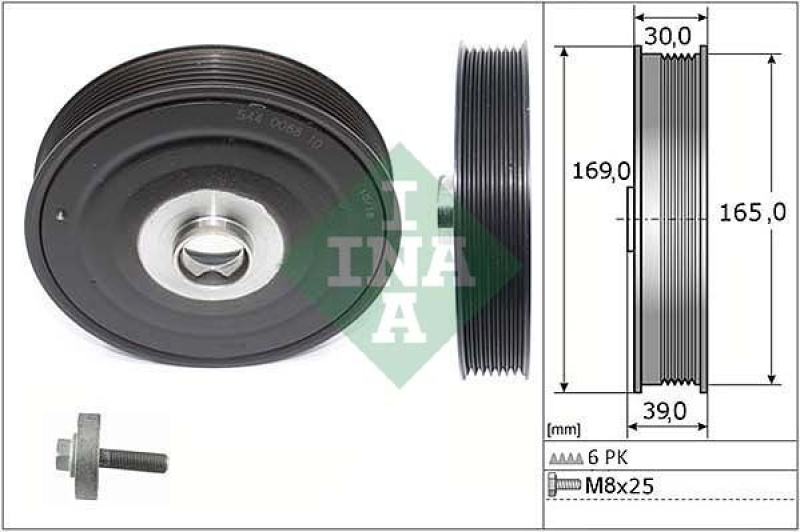 INA Belt Pulley Set, crankshaft