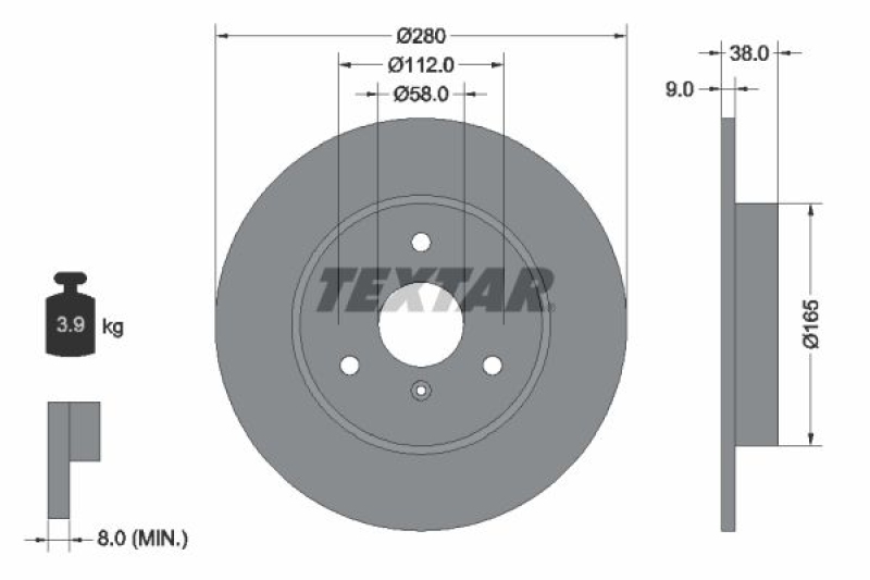 2x TEXTAR Brake Disc PRO