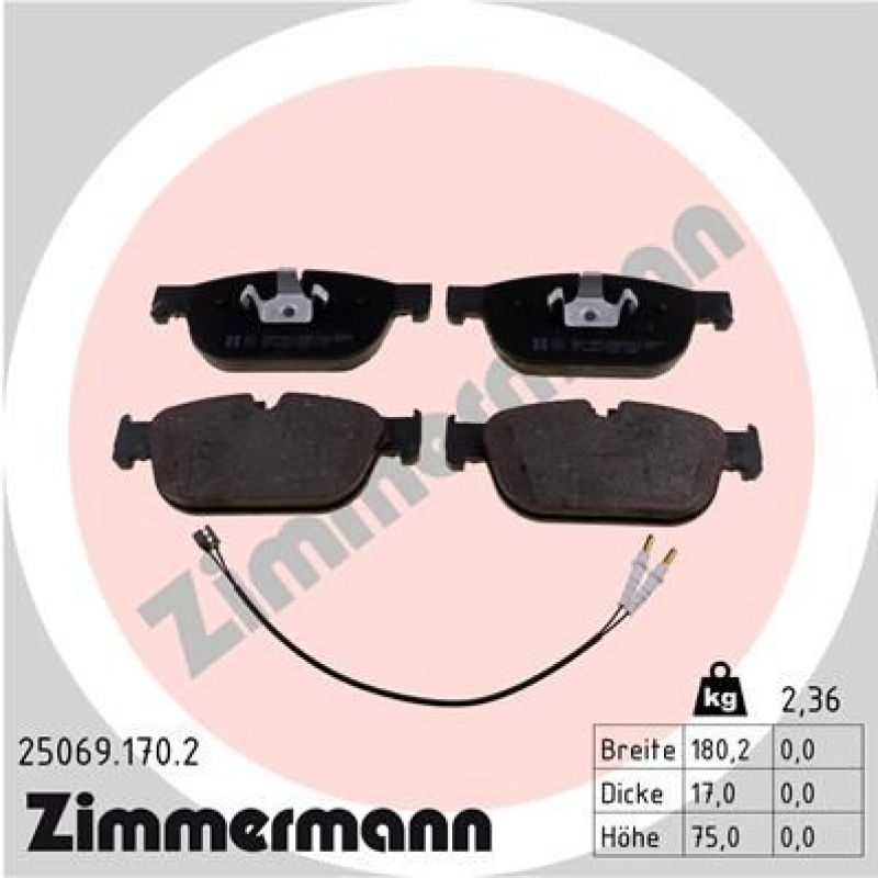 ZIMMERMANN Brake Pad Set, disc brake