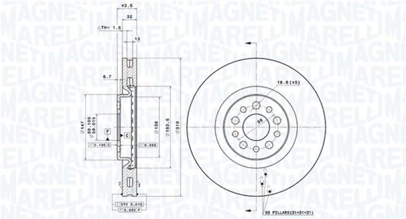 MAGNETI MARELLI Bremsscheibe