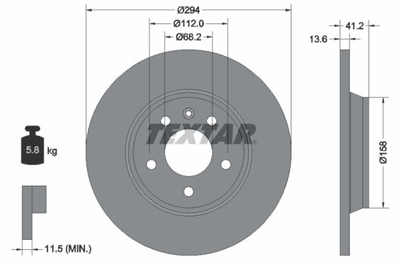 2x TEXTAR Brake Disc PRO