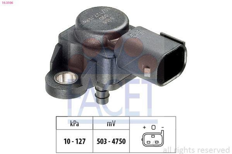 FACET Air Pressure Sensor, height adaptation Made in Italy - OE Equivalent