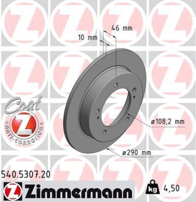 2x Zimmermann Bremsscheiben Coat Z Ø290mm Vorne passend für Suzuki Jimny 1.3 540.5307.20
