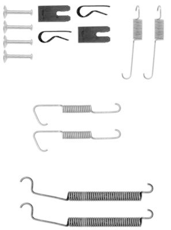 HELLA Zubeh&ouml;rsatz Bremsbacken Trommelbremse Montagesatz 8DZ 355 200-631