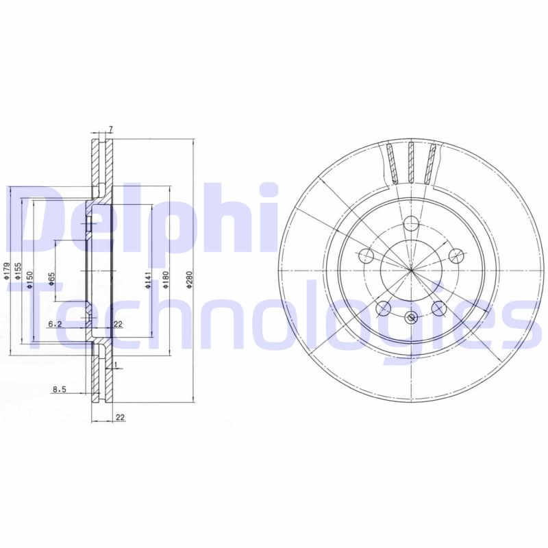 2x DELPHI Bremsscheibe