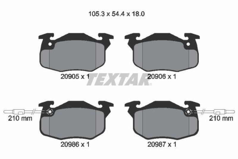 TEXTAR Bremsbelagsatz, Scheibenbremse 2090506