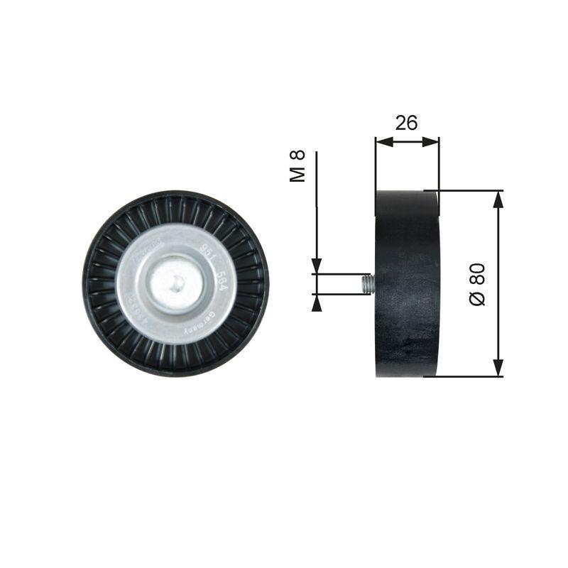 GATES Umlenk-/Führungsrolle, Keilrippenriemen DriveAlign™