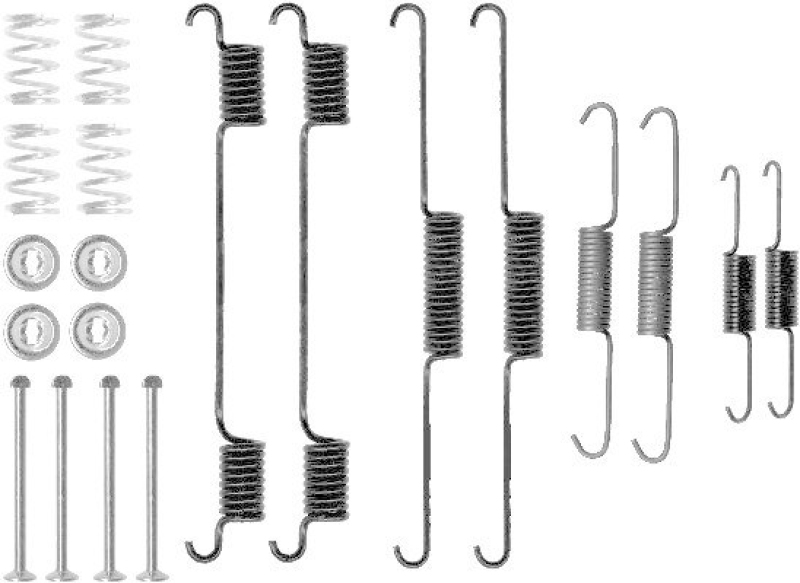 HELLA Zubeh&ouml;rsatz Bremsbacken Trommelbremse Montagesatz 8DZ 355 200-661