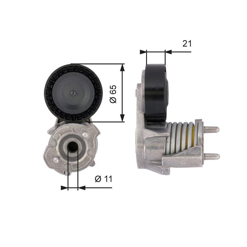 GATES Tensioner Pulley, V-ribbed belt DriveAlign®