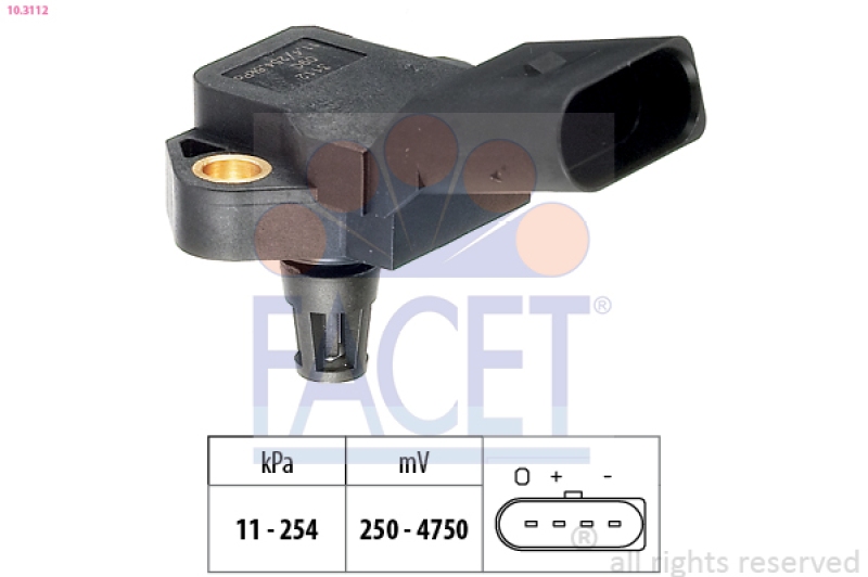 FACET Luftdrucksensor, Höhenanpassung Made in Italy - OE Equivalent