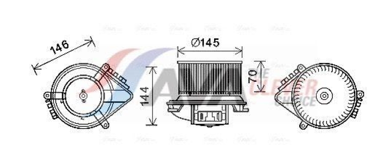 AVA QUALITY COOLING Electric Motor, interior blower