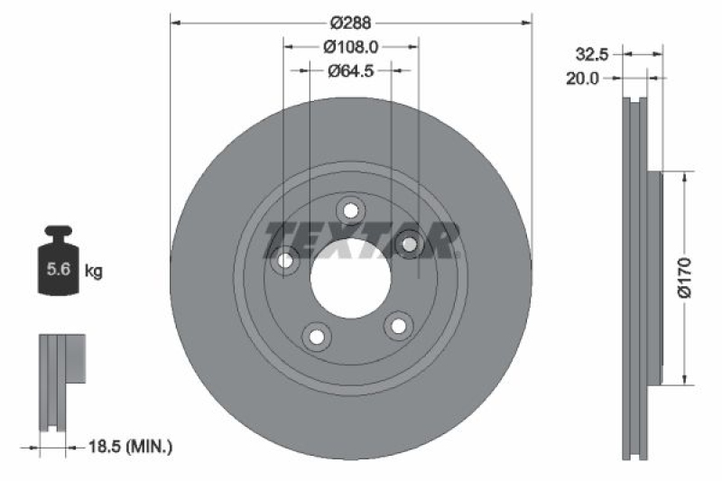 2x TEXTAR Bremsscheibe