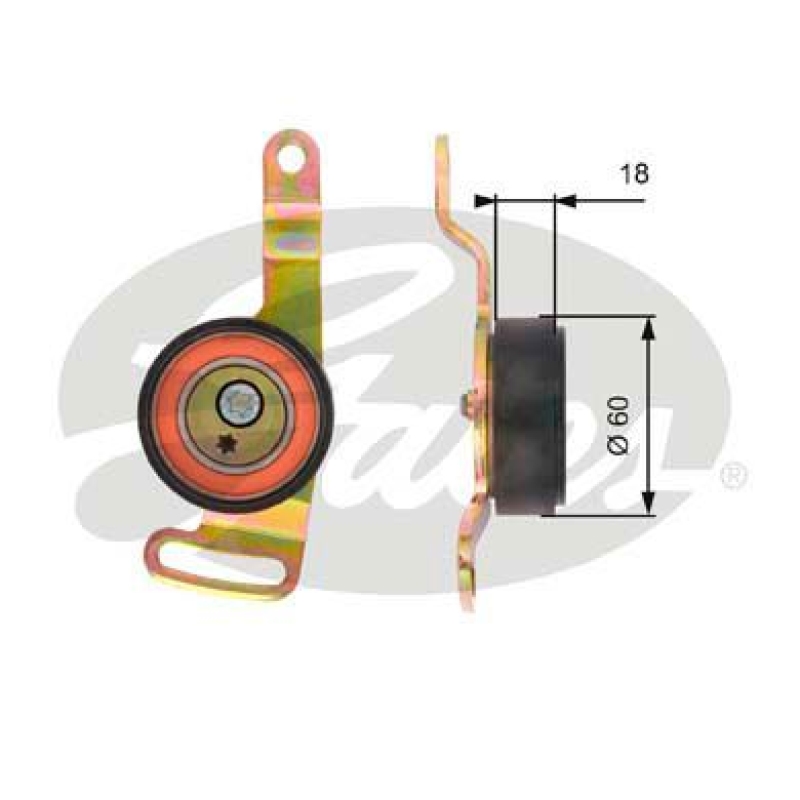 GATES Tensioner Pulley, V-ribbed belt DriveAlign®