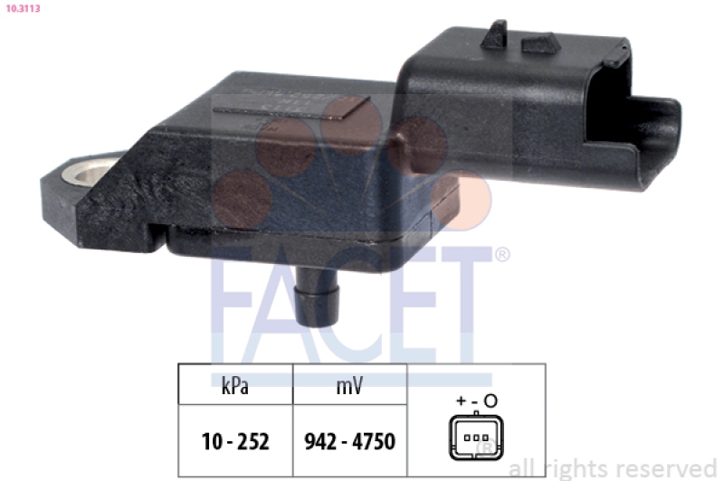 FACET Luftdrucksensor, Höhenanpassung Made in Italy - OE Equivalent