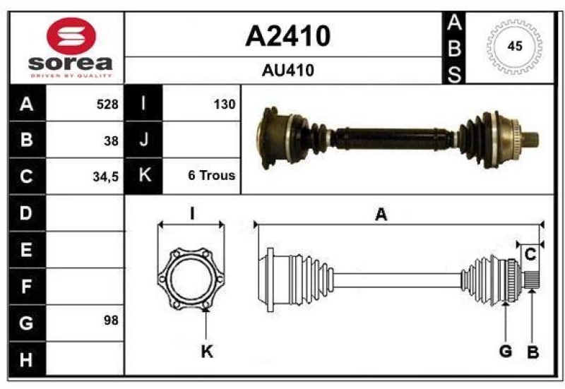 SNRA Drive Shaft