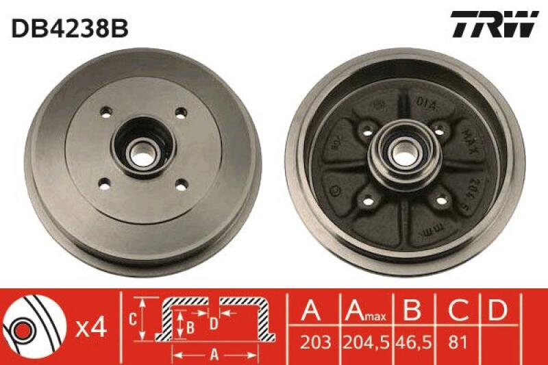 2x TRW Bremstrommel