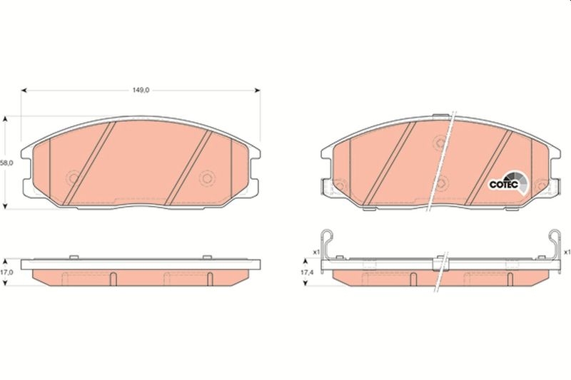 TRW Brake Pad Set, disc brake COTEC