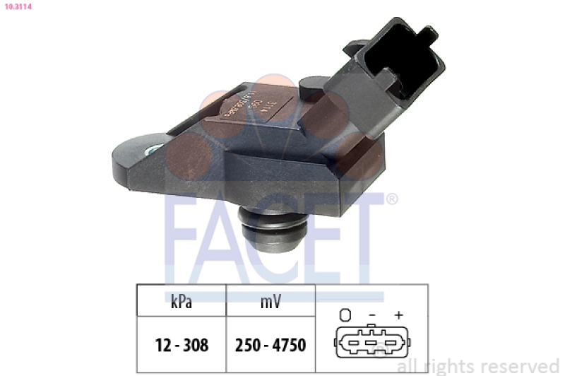 FACET Luftdrucksensor, Höhenanpassung Made in Italy - OE Equivalent