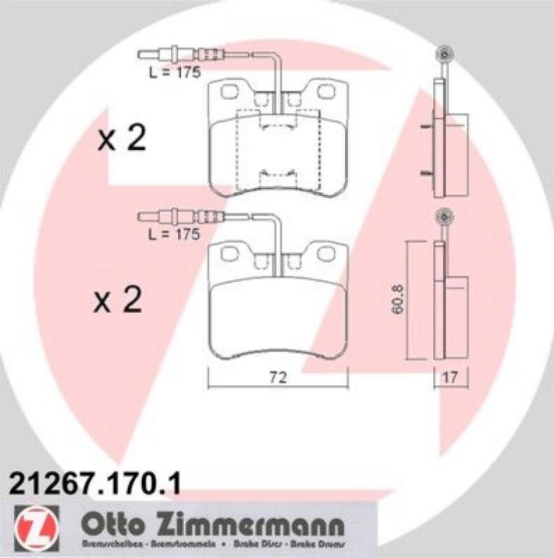 ZIMMERMANN Bremsbelagsatz, Scheibenbremse