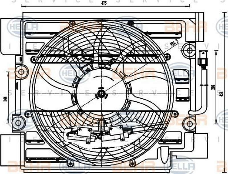 HELLA Fan, A/C condenser