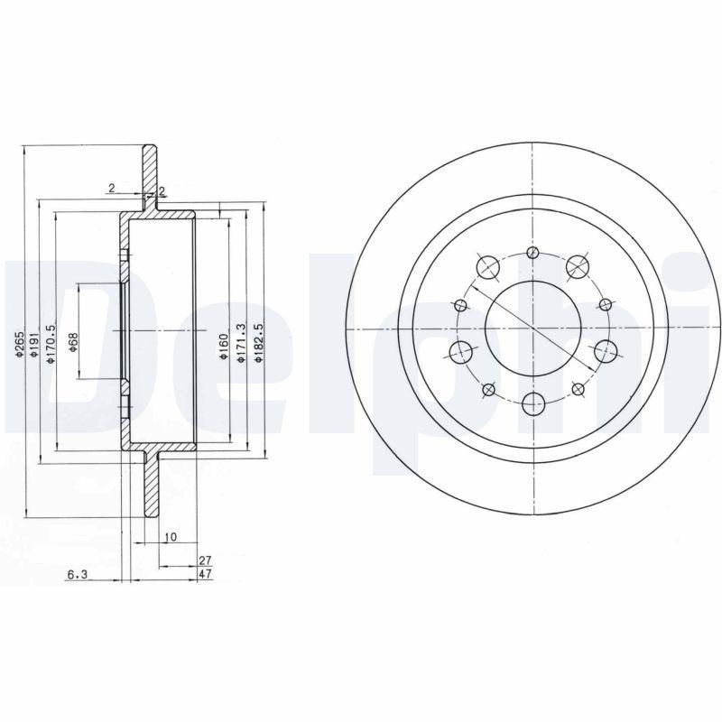 2x DELPHI Bremsscheibe BG2718
