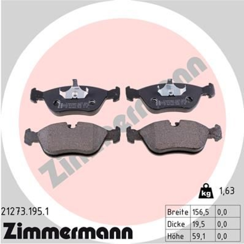 ZIMMERMANN Brake Pad Set, disc brake