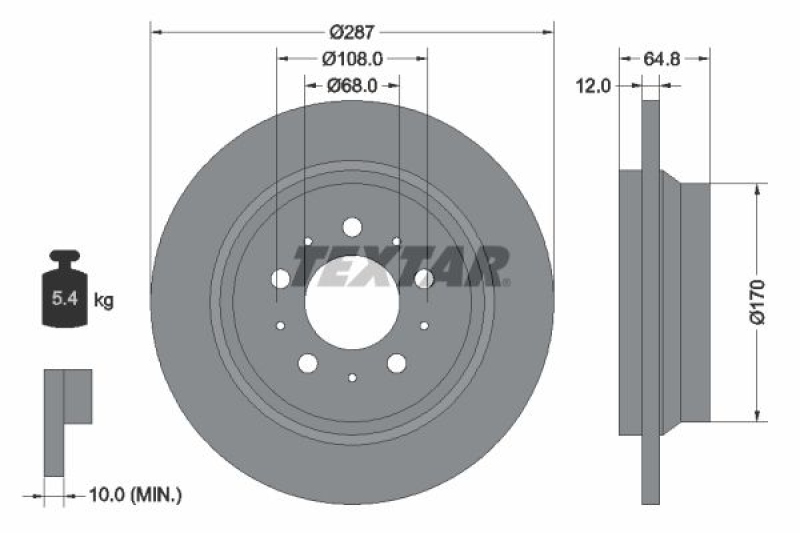 2x TEXTAR Bremsscheibe PRO