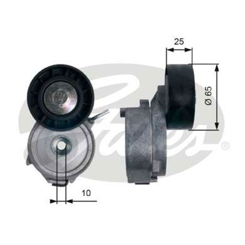 GATES Tensioner Pulley, V-ribbed belt DriveAlign®