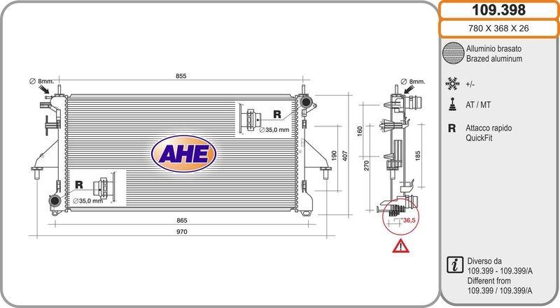 AHE Radiator, engine cooling