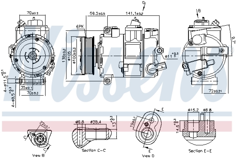 NISSENS Kompressor, Klimaanlage ** FIRST FIT **