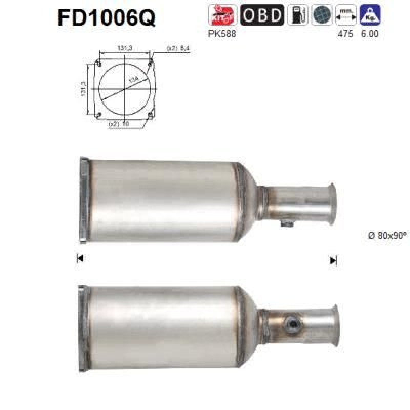 AS Ru&szlig;-/Partikelfilter, Abgasanlage FD1006Q